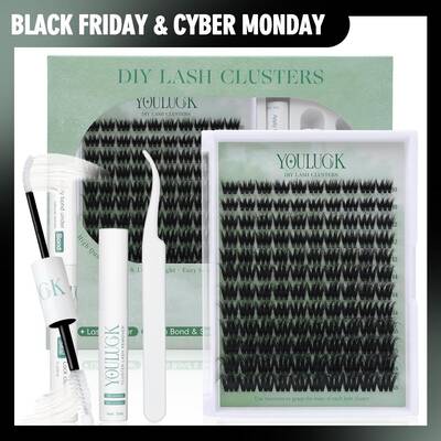 YOULUCK 5D Lash Clusters Individual Extensions Layered Fluffy Waterproof Windproof Long Lasting Ultra Thin Band Makeup f