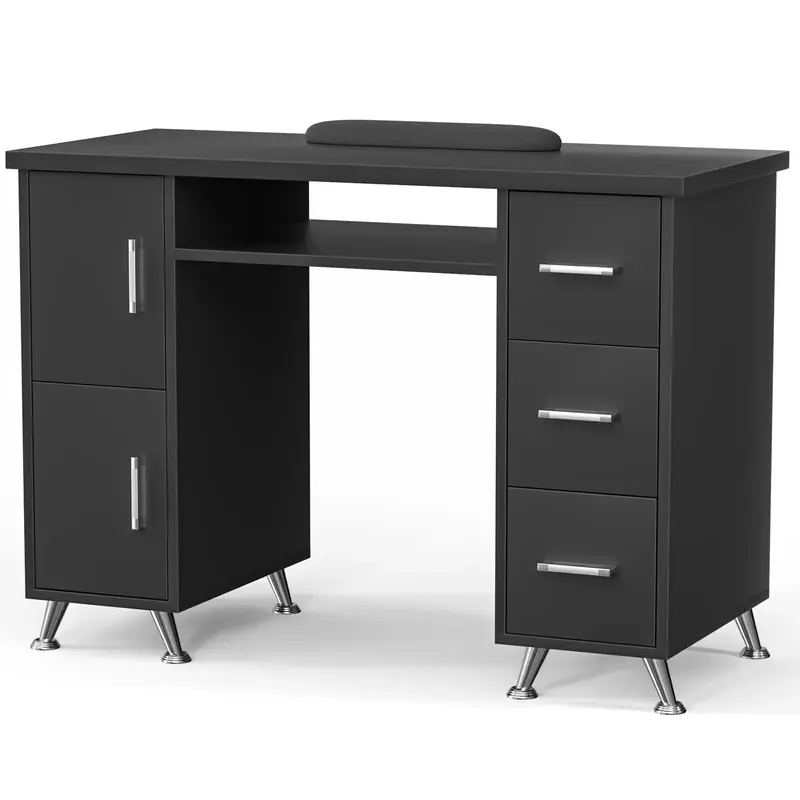 Nail Table for Nail Tech Acetone Resistant Nail Desk Manicure Table Nail Tech Desk for Beauty Salon Nail Table w/Drawers Stor...