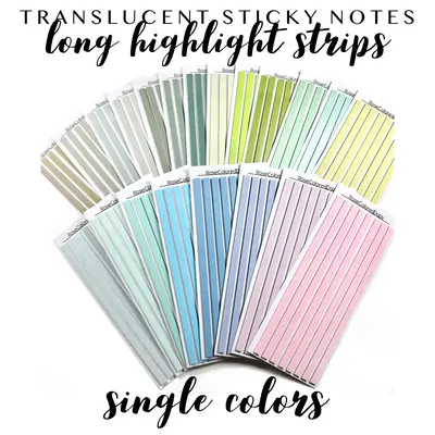 LONG Highlight Strip Sticky Notes - Single Colors