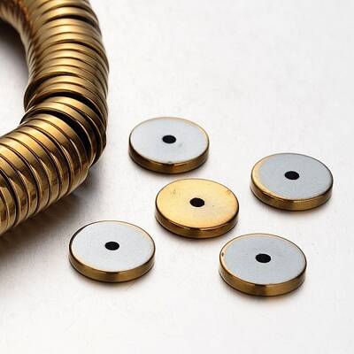 Electroplate Non-magnetic Synthetic Hematite Beads Strands