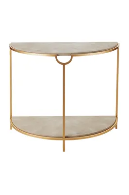 Half Moon Cream Shagreen Console Table | Andrew Martin Elise