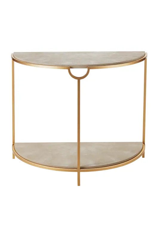 Half Moon Cream Shagreen Console Table | Andrew Martin Elise