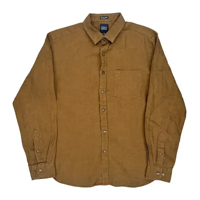 Indian Terrain Slim Fit Shirt - Large Brown Linen