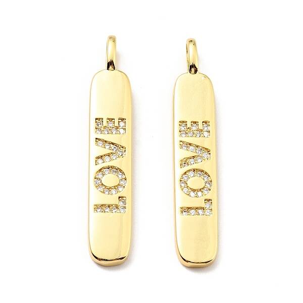 Brass Micro Pave Clear Cubic Zirconia Pendants