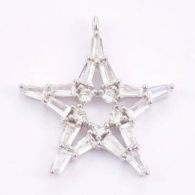 Brass Micro Pave Cubic Zirconia Pendants