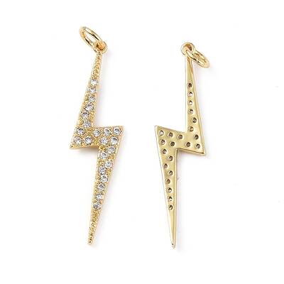 Brass Micro Pave Clear Cubic Zirconia Pendants