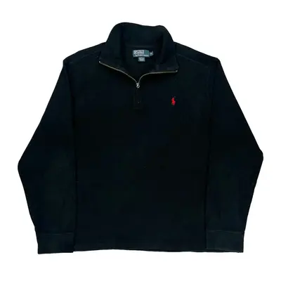 Polo Ralph Lauren 1/4 Zip - XL Black Cotton