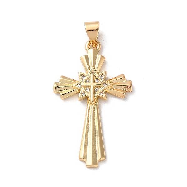 Brass Micro Pave Cubic Zirconia Pendants