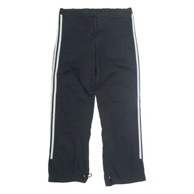 ADIDAS Womens Track Pants Black Straight UK 14 W32 L30