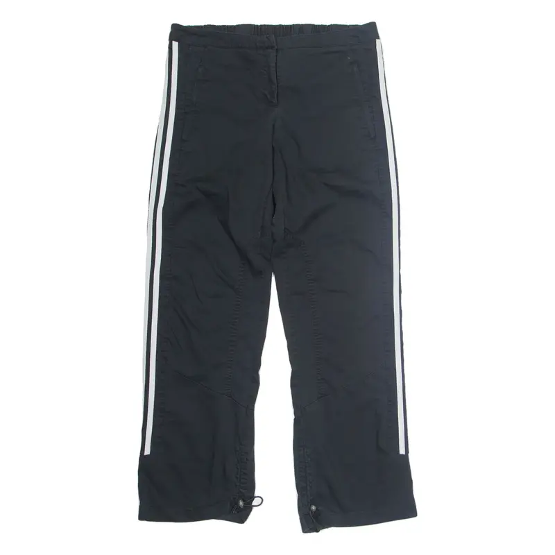 ADIDAS Womens Track Pants Black Straight UK 14 W32 L30