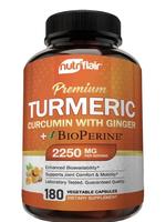 NutriFlair Turmeric Curcumin with Ginger + BioPerine Dietary Supplement, Anti-Inflammatory Joint & Immune Health Support, Dai...