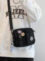 Unisex Summer Casual Plain Color Release Buckle Crossbody Bag with Astronaut Charm, Y2k Fashionable Trendy Commuter Bag for W...