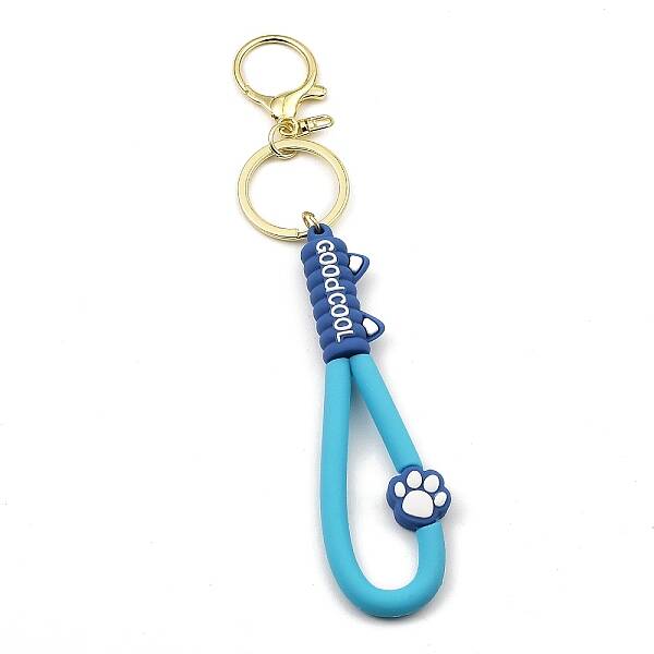 Cat Paw Print PVC Rope Keychains