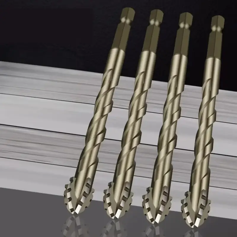 Hard Alloy Drill Bits Set, Durable Sawtooth Offset Drill Bit Set, Power Tool Accessories for Tile, Glass, Marble, Concrete an...