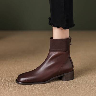 CHIKO Josephine Round Toe Block Heels Ankle Boots