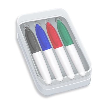 75 Custom Mini Dry Erase Markers in Clear Plastic Box with Full ...