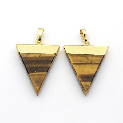 Natural Gemstone Triangle Pendants