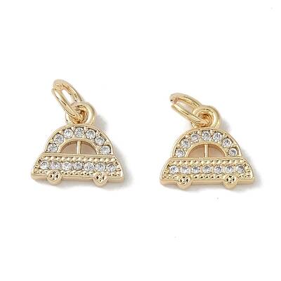 Brass Micro Pave Clear Cubic Zirconia Pendants