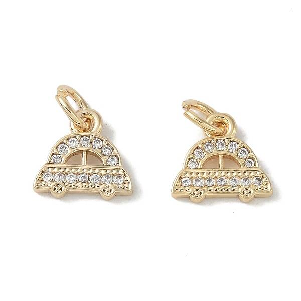 Brass Micro Pave Clear Cubic Zirconia Pendants