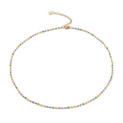 304 Stainless Steel Enamel Twisted Chain Necklaces
