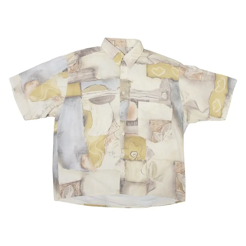 CASA MODA Mens Shirt Beige Geometric M
