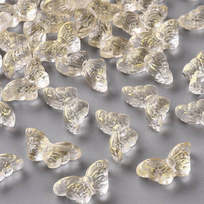 Transparent Spray Painted Glass Beads