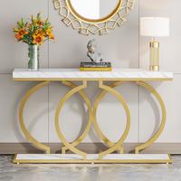 Spaco Gold Console Table, 55 inch Faux Marble Entryway Table Narrow Long Sofa Table, Modern Accent Table for Living Room, Ent...
