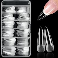 Clear Stiletto Fake Nails, 240pcs/set Full Cover Press on Nails with Storage Box, Reusable Nail Art Kit for Women & Girls, N...