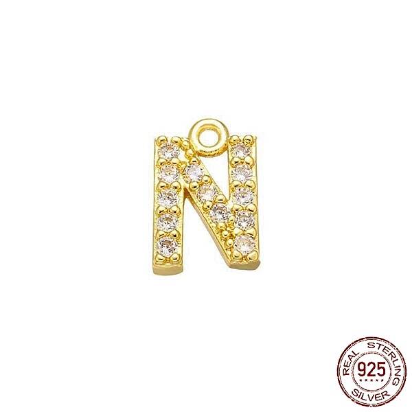 Real 18K Gold Plated 925 Sterling Silver Micro Pave Clear Cubic Zirconia Charms