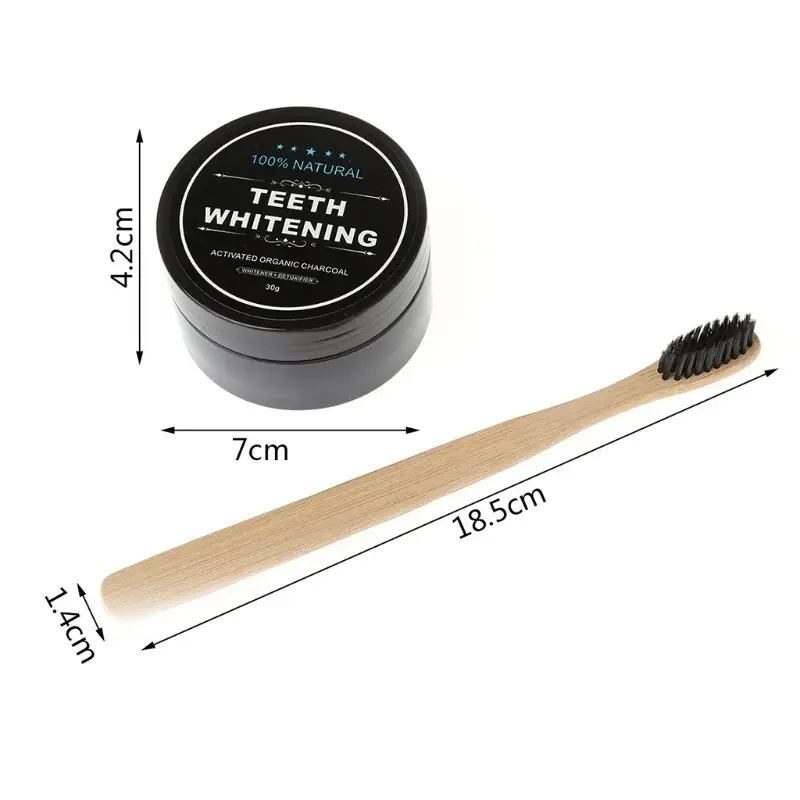 Bamboo Charcoal Toothbrush Set | Color: Black | style: 30g