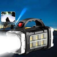Portable Handheld Flashlight, USB Rechargeable LED Flashlight, Outdoor Camping Flashlight with COB Side Light, Emergency Hand...