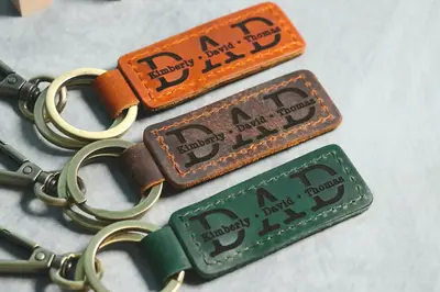 Personalized Dad Keychain, New Dad Gift, Engraved Dad Keychain, Fathers Day Keychain, First Fathers Day