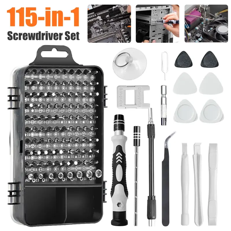 115 in 1 Precision Screwdriver Sets Computer Tool Kit, Electronics Repair Tool Kit Magnetic Bits for iPhone, MacBook, Laptop,...