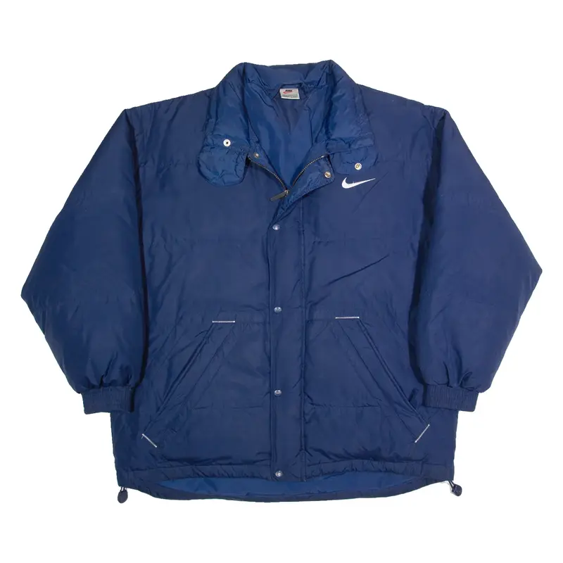 NIKE Down Insulated Mens Puffer Coat Blue M