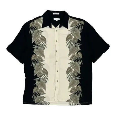 Pierre Cardin Hawaiian Shirt - XL Black Viscose