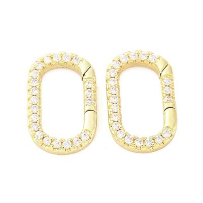 Brass Micro Pave Cubic Zirconia Spring Gate Rings