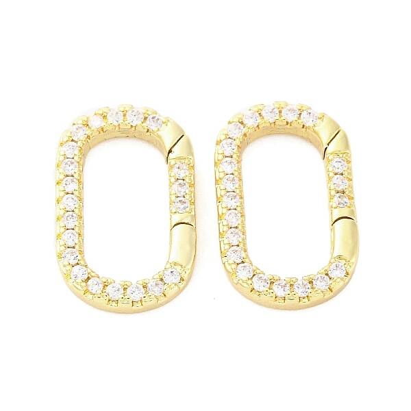 Brass Micro Pave Cubic Zirconia Spring Gate Rings