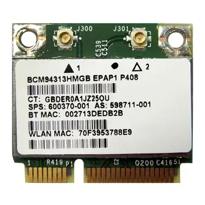 HP 600370-001 | 150Mbps 2.4GHz IEEE 802.11b/g/n Bluetooth 4.0 Mini PCI Express Wireless Network Card