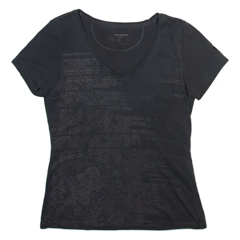 MAMMUT Womens T-Shirt Grey V-Neck S
