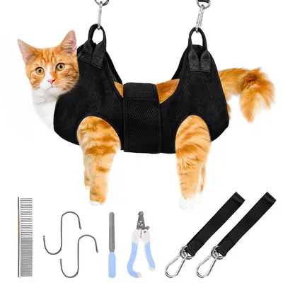 Cat&Dog Grooming Hammock and Nail Clipper Sling for Easy Nail Trimming