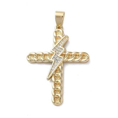 Brass Micro Pave Clear Cubic Zirconia Pendants