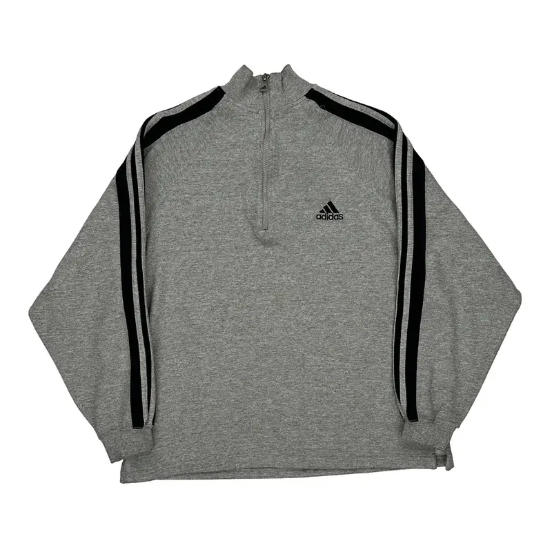 Adidas 1/4 Zip - Small Grey Cotton Blend