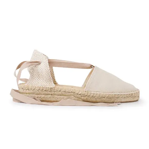 Tamarita Eco Canvas Vegan Espadrille Wedges - Beige Tan | Select Size: 9 US (40EU) | Color: Beige Tan