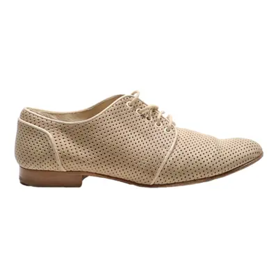 FENDI Derby Shoes Beige Leather Womens UK 3.5