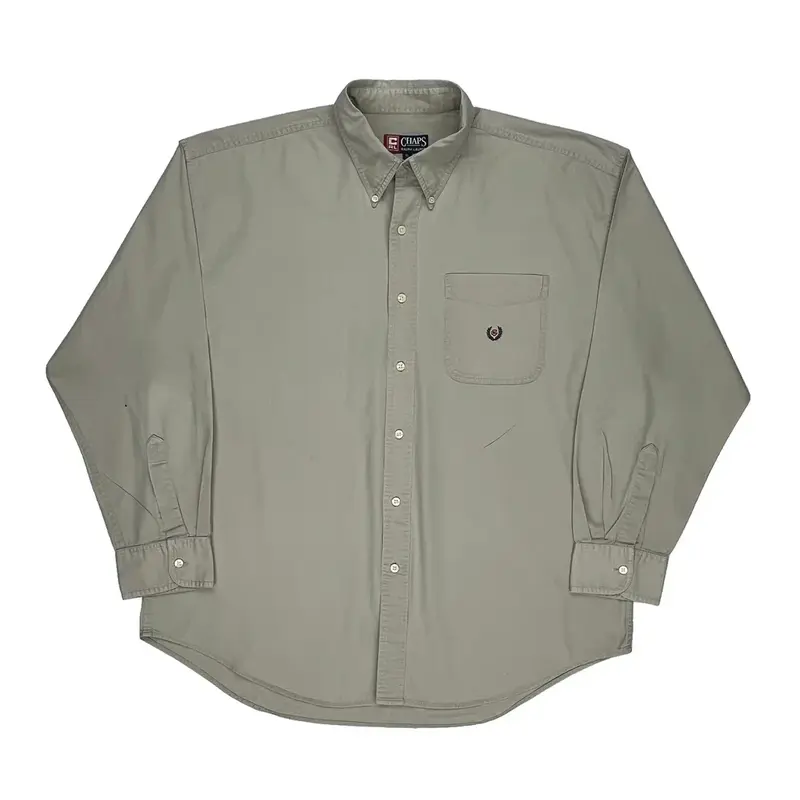 Chaps Ralph Lauren Shirt - XL Beige Cotton | Size: x-large