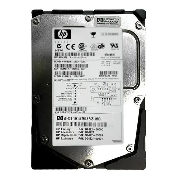 D9422-63001 HP 36.4GB Ultra-160 SCSI 15000 3.5-inch Hard Drive