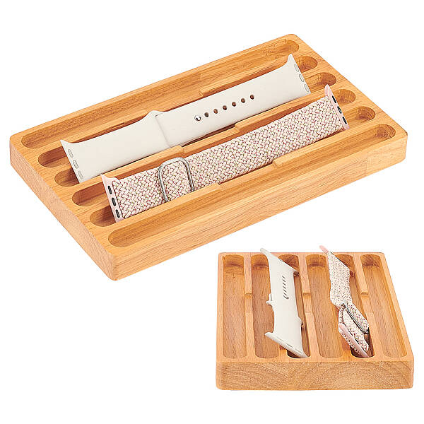 6 Grids Wooden Watch Band Organizer