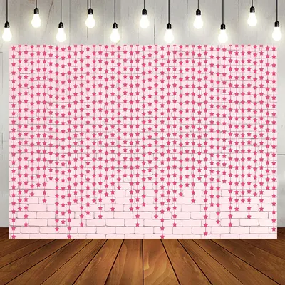 Pink Brick Wall Little Stars Baby Shower Backdrop - Aperturee