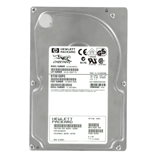 A5235-69750 HP 9.1GB Fibre Channel 10000 3.5-inch Hard Drive