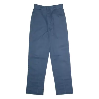 DICKIES X Rework Fizzen Workwear Womens Twill Trousers Blue Straight W26 L30